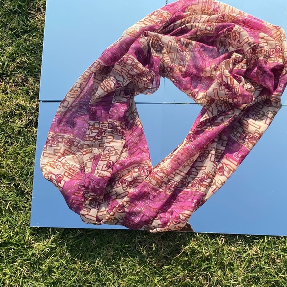 Multi Wine Printed Charming Charlie Circle Scarf - Picture 3 of 4